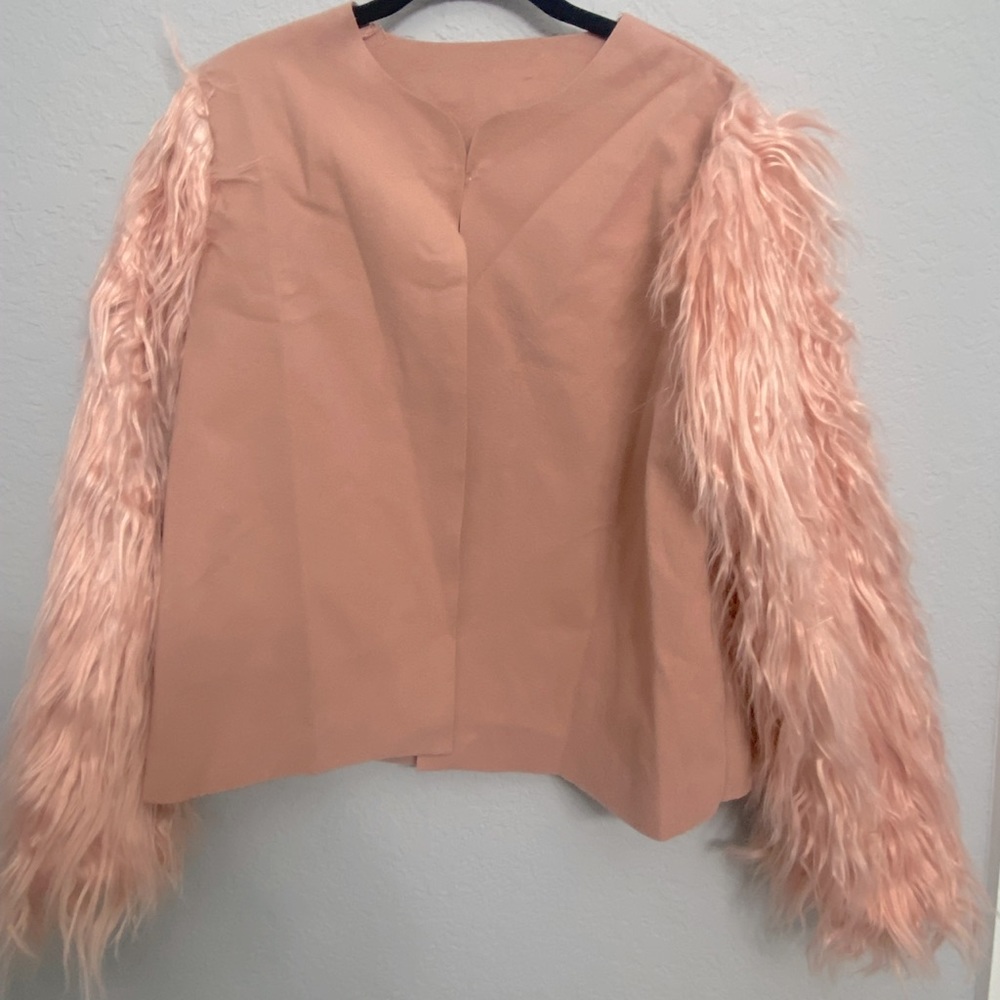 Fluffy long sleeve cardigan